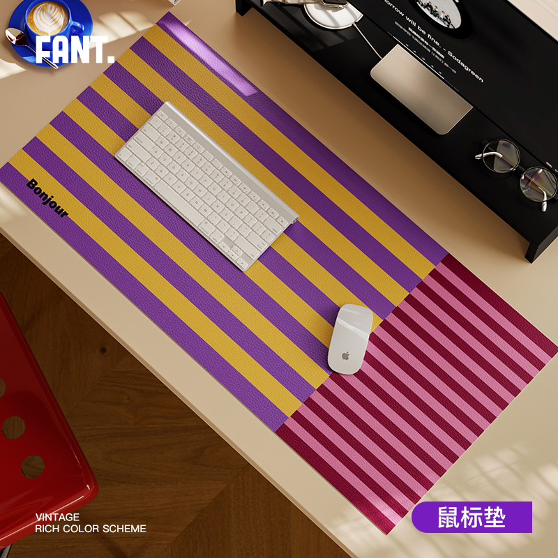 孟菲斯狂想覆古多巴胺滑鼠垫超大号电竞游戏专用办公桌垫家用定制