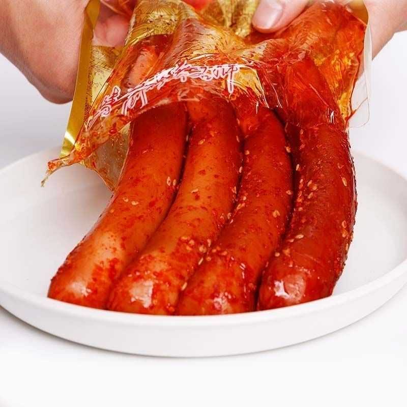 香辣香脆肠400克开袋即食野餐下酒菜火腿肠亿爽鲜香辣肠速食零食