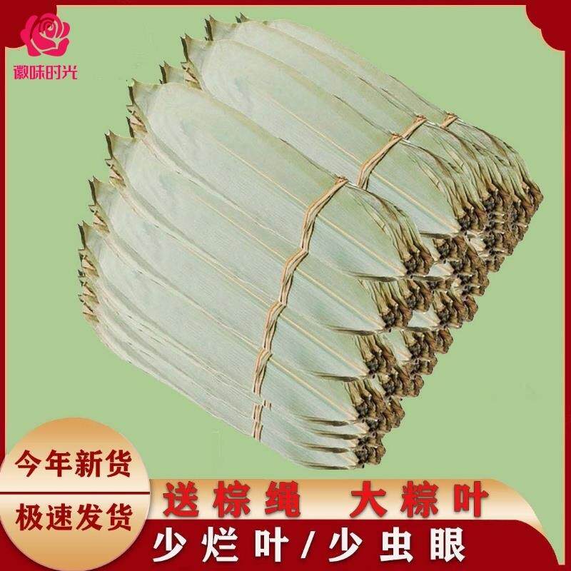 粽叶新鲜大叶广西粽叶干大号送粽绳粽子叶批发价烘干粽叶60/120张