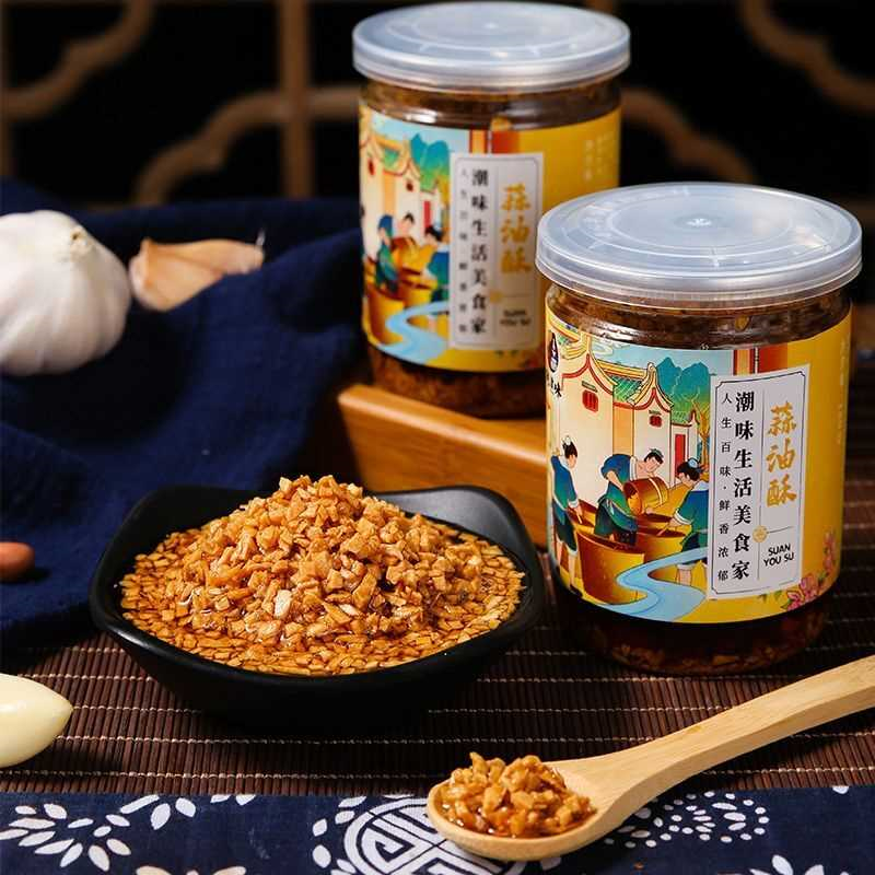 潮津味潮汕正宗潮汕蒜头油蒜油酥蒜蓉油原味油炸蒜蓉老牌调味增香