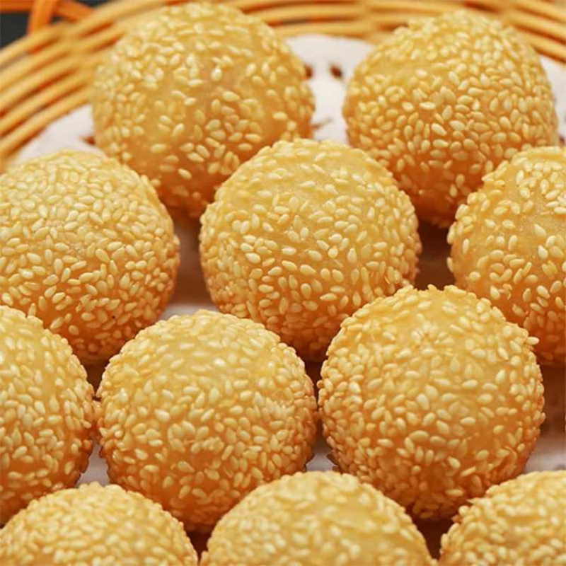 糯米小芝麻球豆沙馅速冻半成品油炸麻圆麻团早餐小吃糕点家用批发