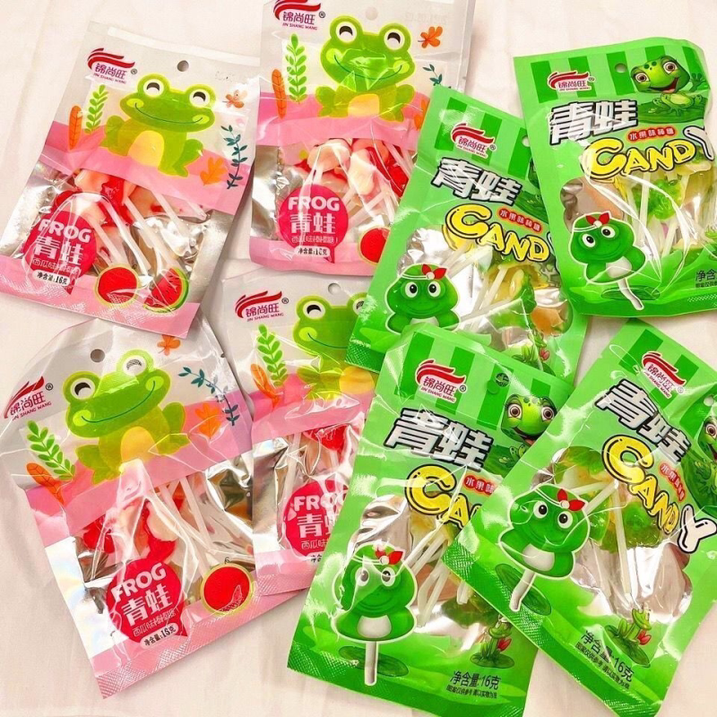 青蛙糖怀旧校园小时候零食品8090儿时童年回忆西瓜水果味棒棒糖果