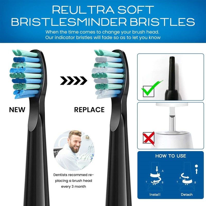 10 p?s cabe?as de substitui??o escova de dentes eltric