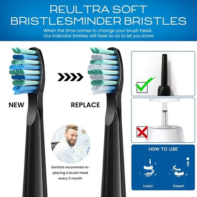 10 p?s cabe?as de substitui??o escova de dentes eltric