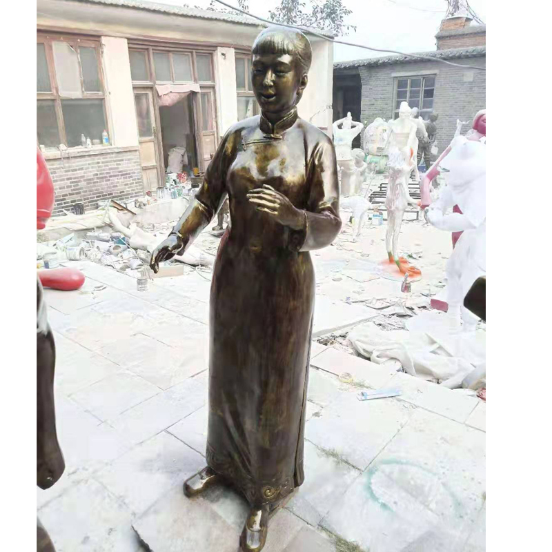 玻璃钢民俗人物雕塑男女群演弹唱塑像广场风景区民俗文化主题摆件