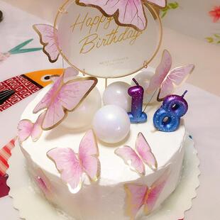 birthday cake digital candles party decoration card Number