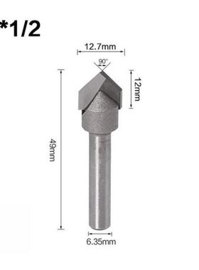 4Pcs Core Box Router Bits 1/4 Inch Shank 90 Degree V Groove