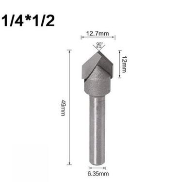 4Pcs Core Box Router Bits 1/4 Inch Shank 90 Degree V Groove
