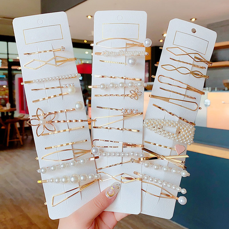 3/4/5 Pcs/Set Fashion Pearl Hair Clips for Women Sweet Girl