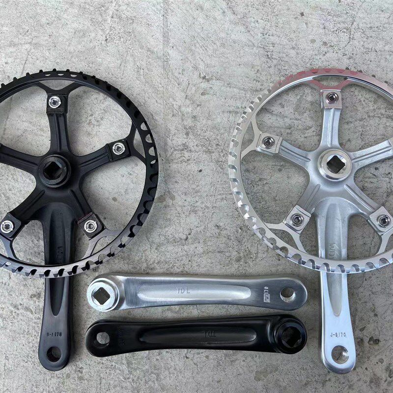 复古通勤车方孔曲柄大齿盘小轮自行车改装单碟片 7/8/9变速车摺叠