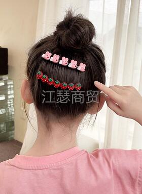 儿童发饰发夹梳子浏海碎发神器女孩後脑勺发夹女童不伤发头饰syxl