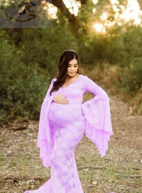 White sexy deep Vneck flare sleeve lace perspective tight