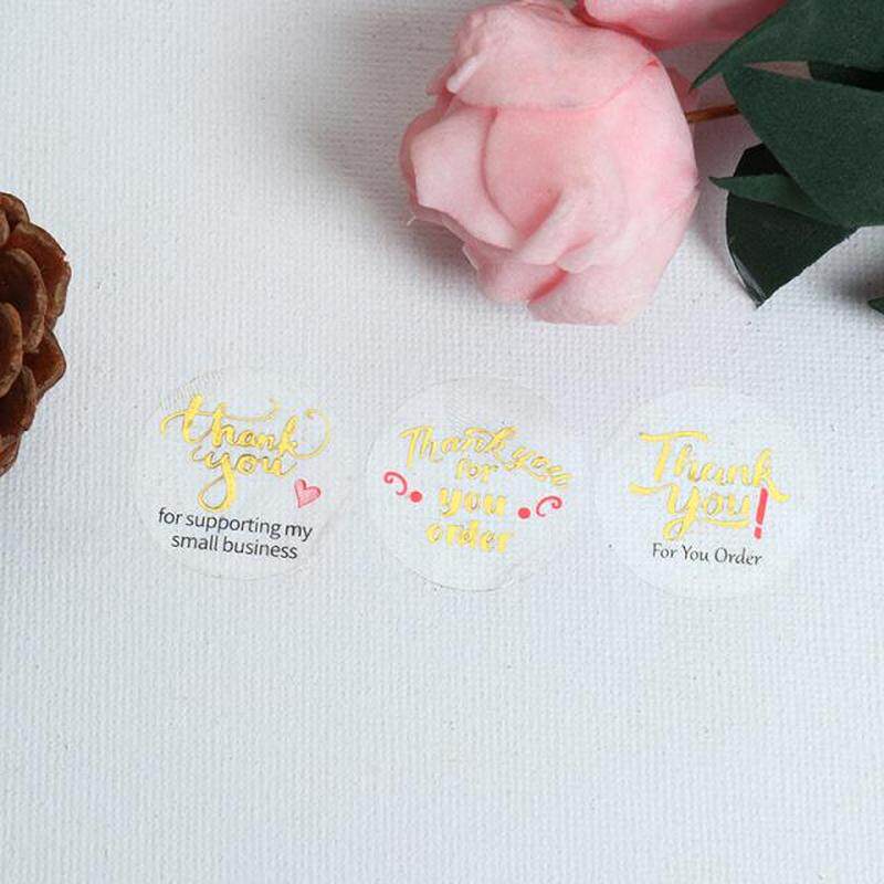 500pcs/roll Clear Thank You Stickers Handmade Sticker Circle