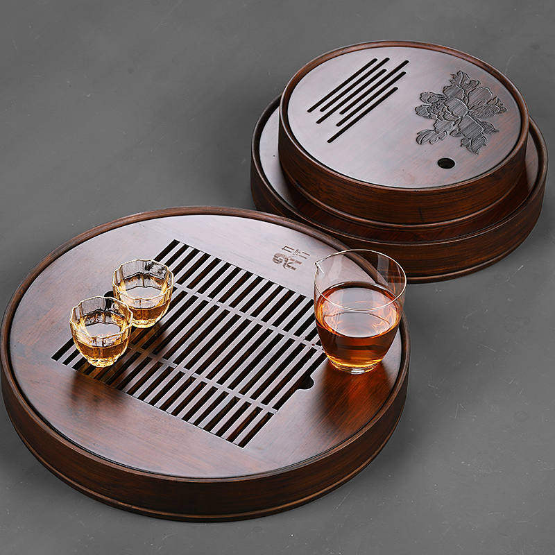 储水式小茶盘实木竹制小型茶台沥水茶海家用干泡茶托蓄水茶具托盘