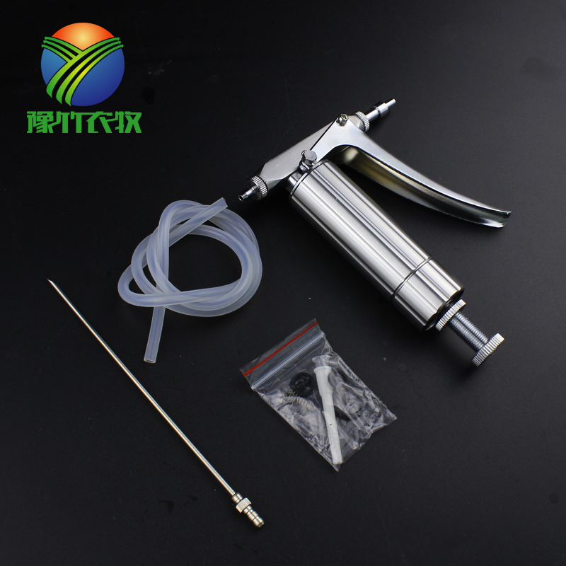 兽用连续打鸡疫苗自动注射针器2ml可调不锈钢金属鸭鹅注射药器