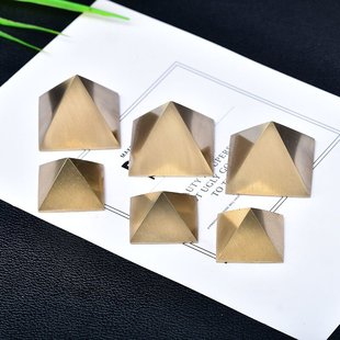 天然黄铜矿金字塔摆件愚人金金属矿石黄铁矿原石家居办公摆设