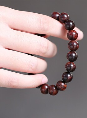 海南黄花梨手串佩戴级老油梨虎皮纹手链女念珠海黄檀木佛珠c 10mm