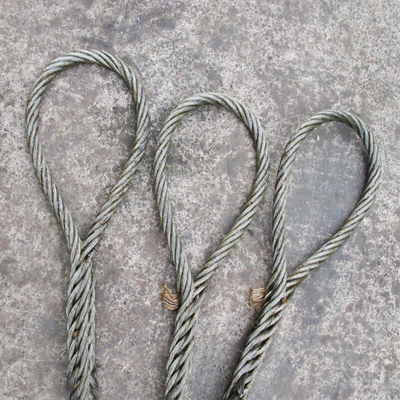 新14厘16182022mm手工插编起重软油钢丝吊索油光面FC麻芯编发圈品