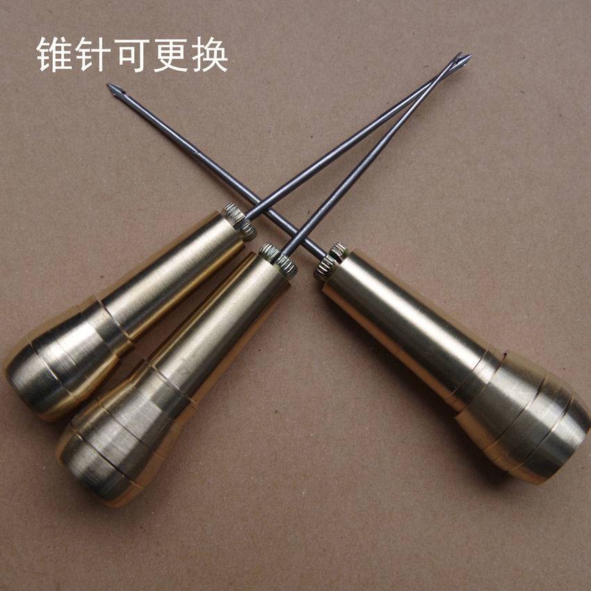 修鞋锥针加大厚铜锥子纳鞋底装订缝补工具皮具钩针钻孔通千枚穿线