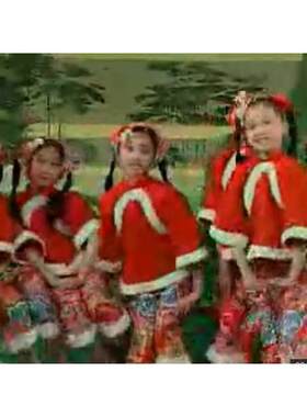 姥姥门前看大戏儿童演出服元旦春节喜庆开门红灯笼秧歌表演服装