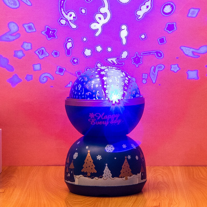 卡通梦幻七彩灯星空投影旋转木马音乐盒儿童圣诞节生日礼物送女孩