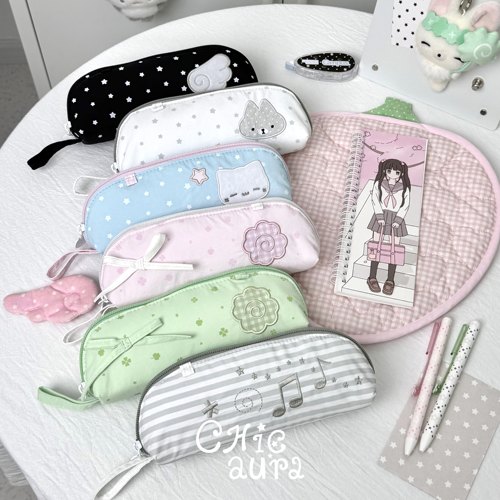 CHICAURA气哭啦古早星星四叶草笔袋可爱小兔文具盒少女心新款学生