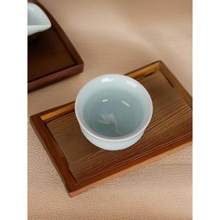 流转千年青瓷青莲杯品茗杯日式陶瓷小杯子功夫茶具主人杯茶盏单杯