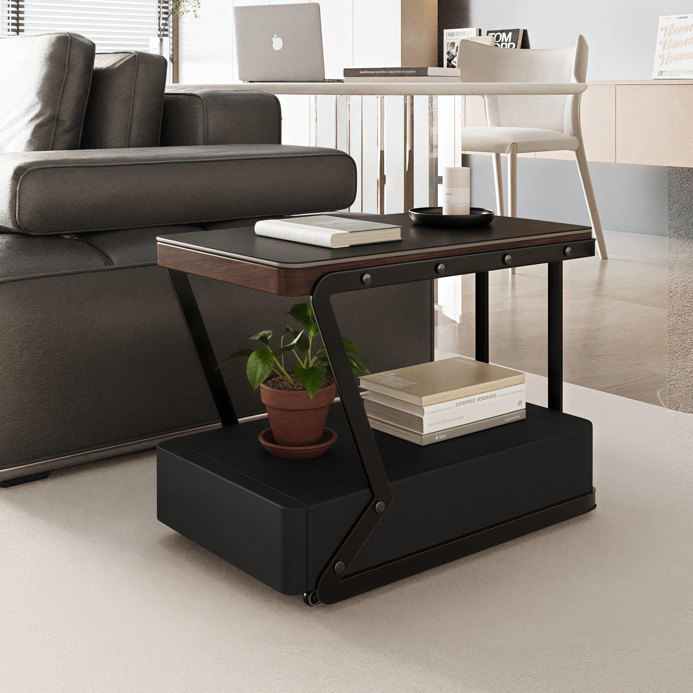 意式极简沙发边几移动茶几客厅沙发侧边柜轻奢高级感小型智能边几