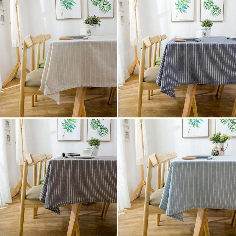 简约现代日式棉麻素麻亚麻条纹素色条纹餐桌布布艺台布盖布茶几布,居家布艺,桌布,淘宝优惠券,粉丝福利购,淘宝优惠卷