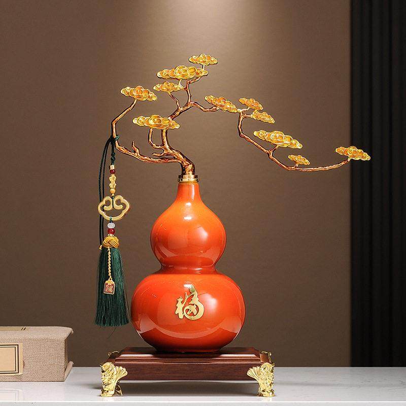 五福临门葫芦摆件轻奢高档新中式客厅玄关酒柜电视柜办公室装饰品,家居饰品,装饰摆件,淘宝优惠券,粉丝福利购,淘宝优惠卷