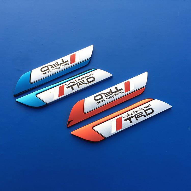 汽车TRD叶子板车贴 金属划痕遮挡贴后尾标锐志拉力赛改装车标贴侧