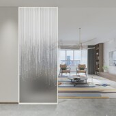 精选简约艺术玻璃屏风客厅入户门小平风玄关遮挡卫生间发光隔断墙