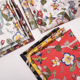 精选加厚欧式绒布沙发布料印花抱枕靠垫桌布中式软包硬包冰花丝绒