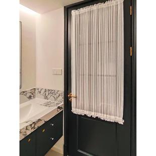 绷纱帘上下穿杆免打孔定制法式蓬纱帘玻璃门帘遮挡帘硼砂帘