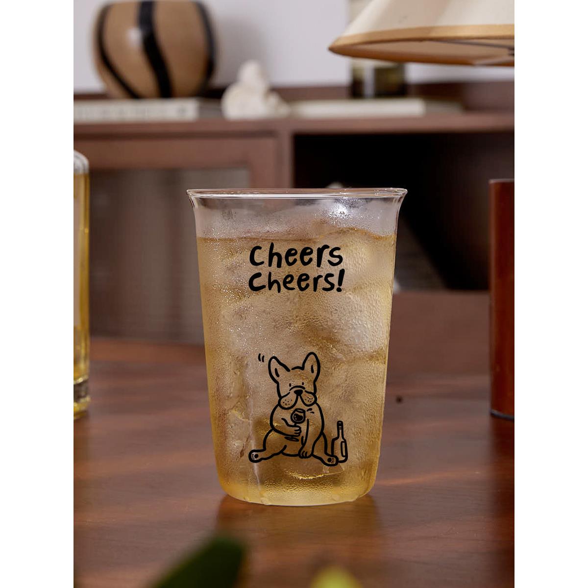 ENDLESS STARS 法斗小狗喝酒杯玻璃水杯啤酒杯牛奶杯咖啡杯耐高温