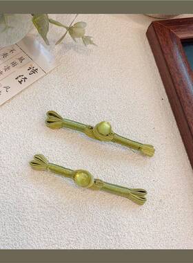 绿色系盘扣燕尾扣纽扣装饰扣仿玉石扣子旗袍汉服茶服心中改良扣