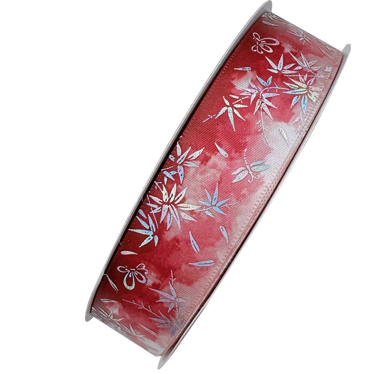 25mm渐变色底色镭射银礼品礼盒包装织带吧唧托谷美应援蝴蝶结diy