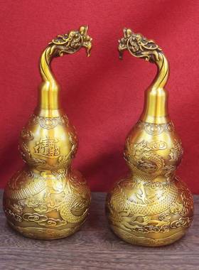 黄铜精雕葫芦花开富贵葫芦麒麟葫芦五牛葫芦龙头葫芦家居摆件