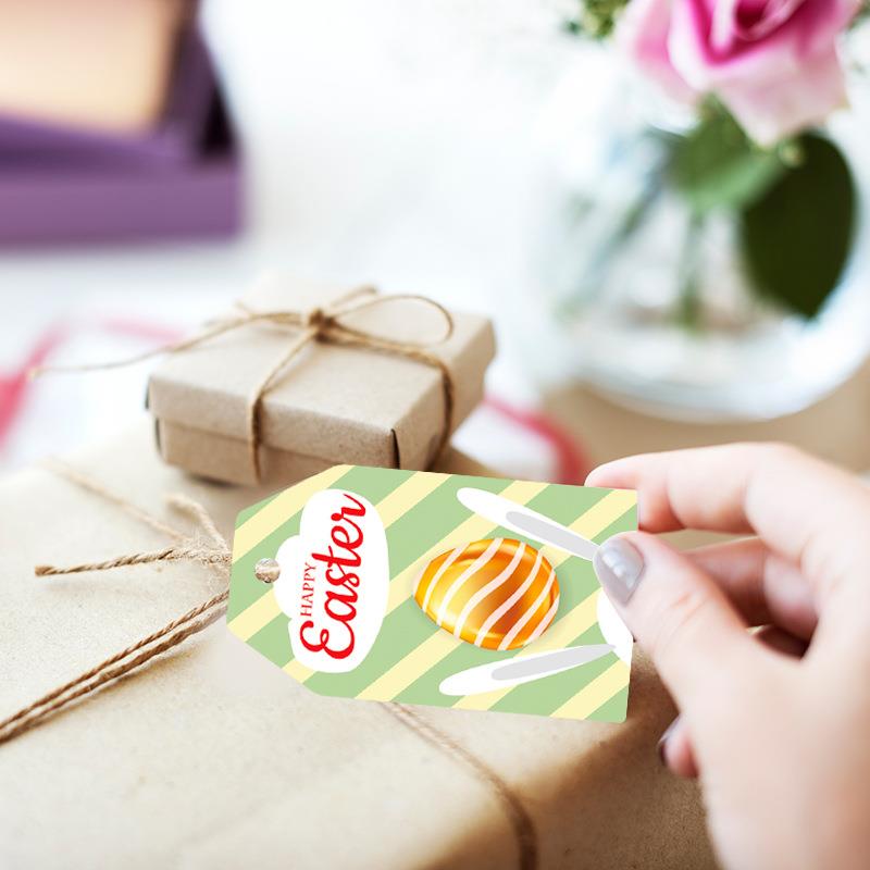 4*4cm跨境新品复活节装饰吊牌彩蛋兔子主题装饰挂牌礼品挂件饰品