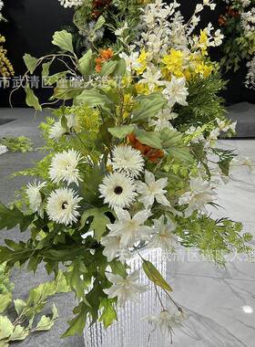 厂家绿色系仿真花装饰森系婚庆婚礼假花软装花材绢花仿真绿植