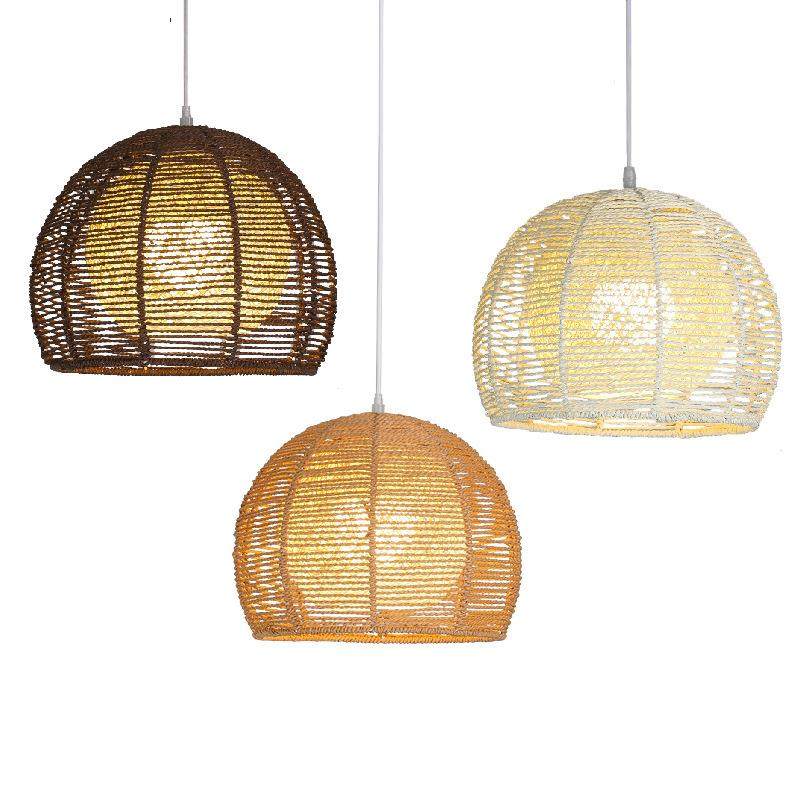 日式麻绳吊灯创意个台古藤阁灯性简厅约饭圆形店餐卧室阳吧咖啡店,家装灯饰光源,智能吊灯,淘宝优惠券,粉丝福利购,淘宝优惠卷