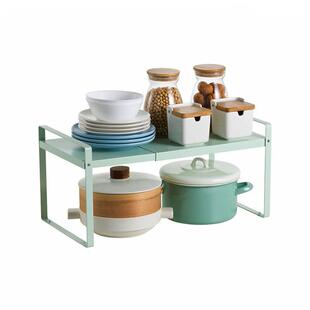 厨房台面橱厨房分层柜板层收隔纳架可分伸缩锅架物架厨房置调料架