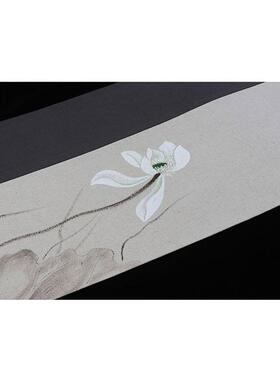 防水复CX201029古桌旗禅意手棉绘麻布几艺中国茶风茶席中式台茶桌