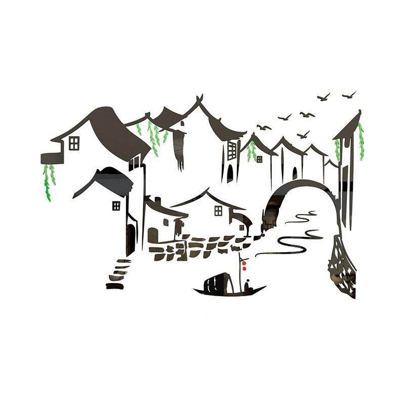 餐厅饭店装饰背景墙贴茶社立体水亚克力创包意间墙壁2624贴书房南,家居饰品,软装墙贴,淘宝优惠券,粉丝福利购,淘宝优惠卷