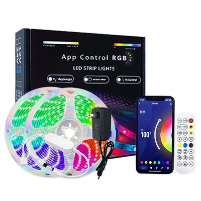 鸦l涂ed灯套装智能家居条2835rgb55050RGB050七灯彩带拾音灯wifi