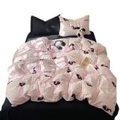 卡通水棉被件套单秋季 家用双人被罩三套宿舍AMD卡通洗单人被套床