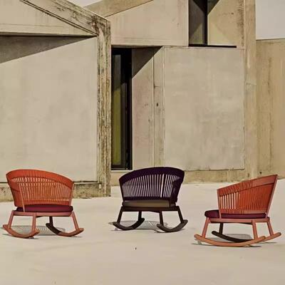 户藤编摇椅阳台桌椅小4299户型茶几外组件套露台合庭三院室外花园