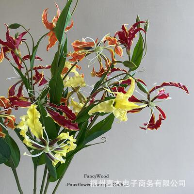 嘉兰焰百合火设高品工质仿真花厂直KWT销装置计样板间摆件