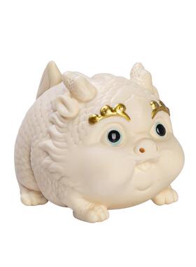 国潮宠创吞意可茶爱茶具金中式茶陶瓷吉祥物叶摆件客VKJ厅家居装