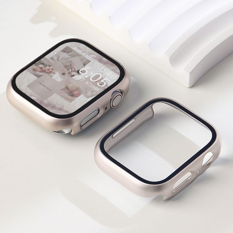 适用applewatch9保护壳s9表壳s8苹果se手表iwatch8套Ultra钢化膜7